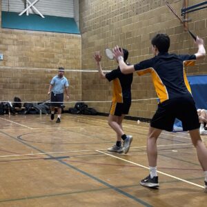 KS4 Badminton Team playing against competition in the Sussex Regional Competition