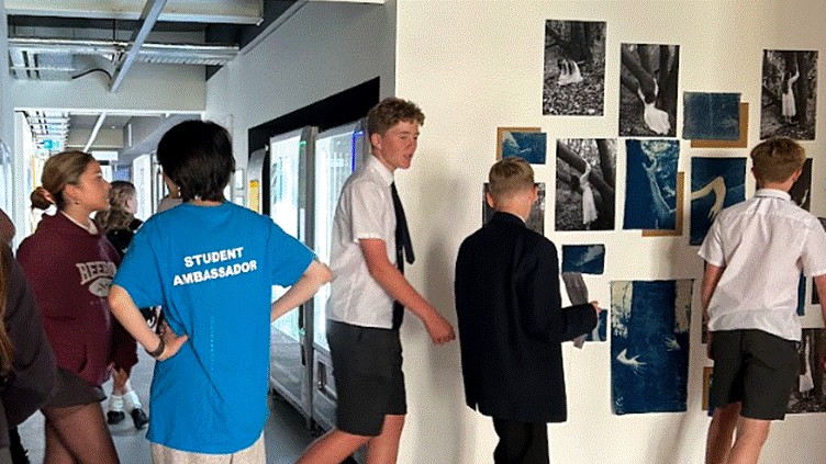 Students from Longhill High School on the tour of the University of Brighton's City Campus