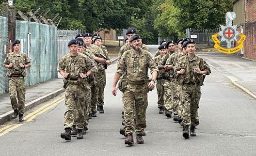 Longhill's CCF marching