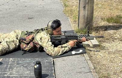 Longhill CCF Cadet shooting rifle