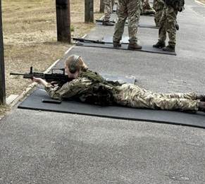 Longhill CCF Cadet shooting rifle
