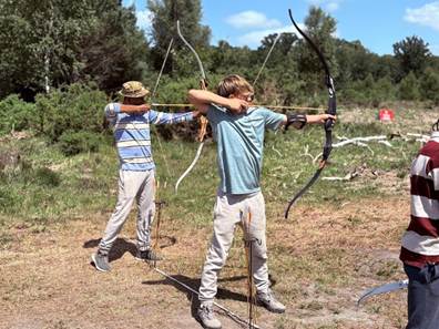 CCF cadets at the archery exercise