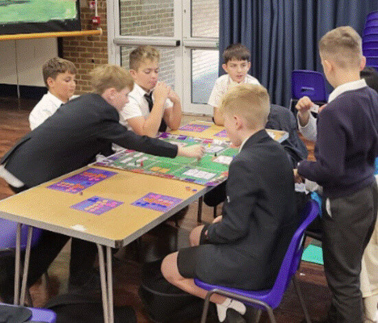 Students playing the Uni Game in the Main School Hall