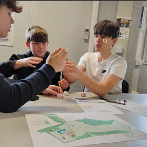 Students designing outdoor spaces