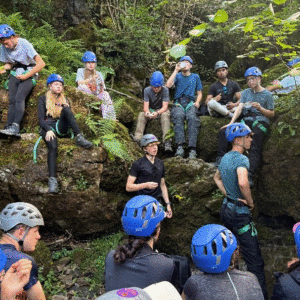 Cadets having a break from climbing