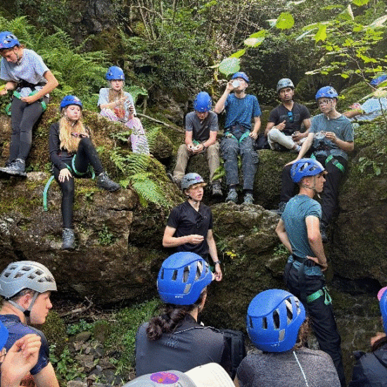 Cadets having a break from climbing