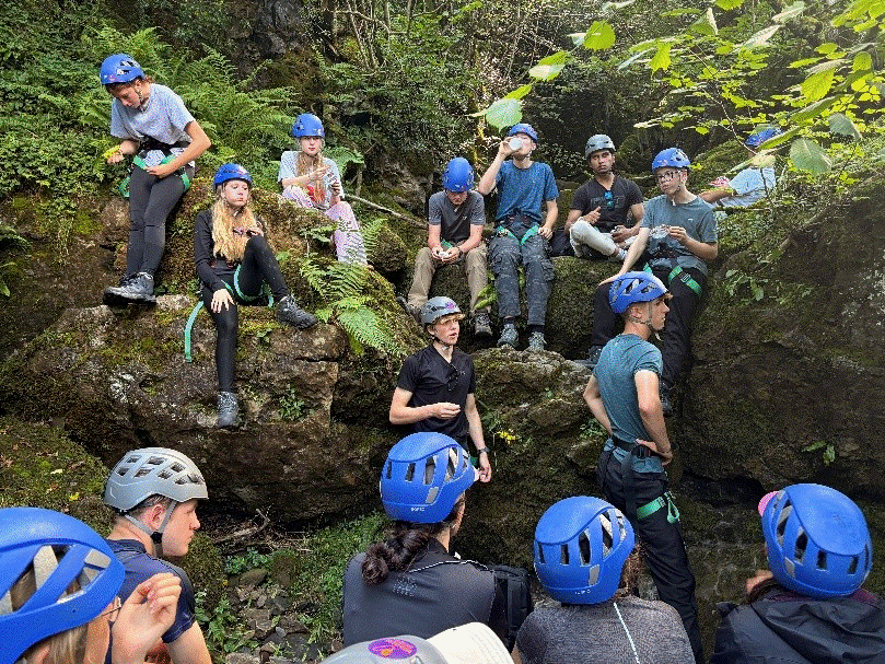 Cadets having a break from climbing